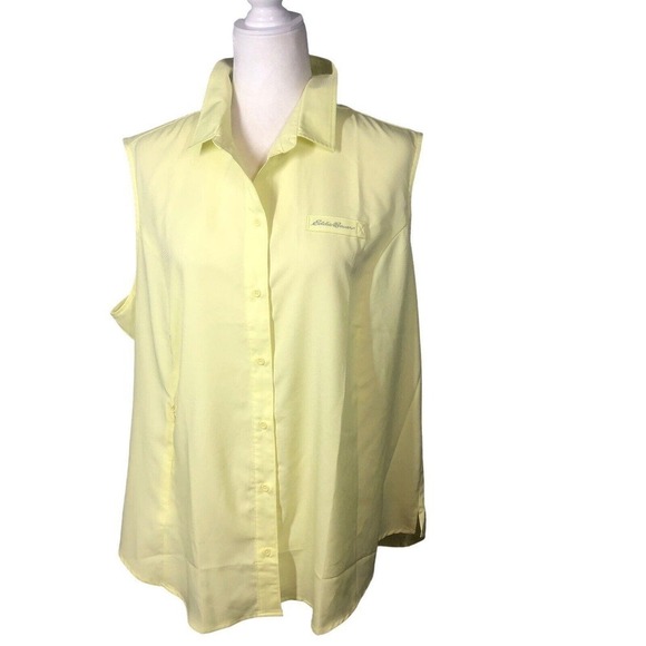 Eddie Bauer Top Womens XL Yellow Performance Outdoor Moisture Wicking Breathable - Picture 7 of 10